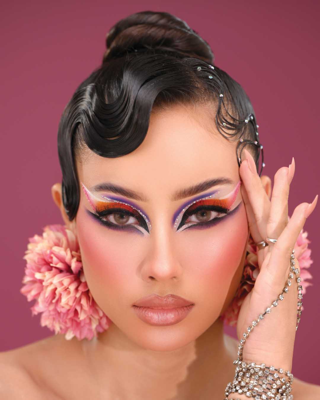 High fashion glam makeup