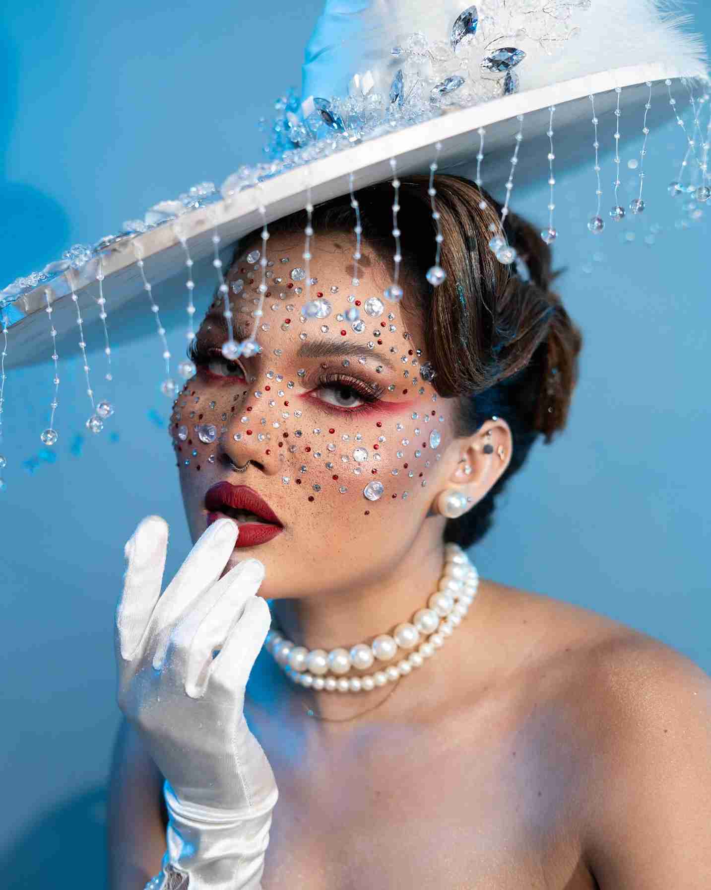 Creative fantasy look with gems